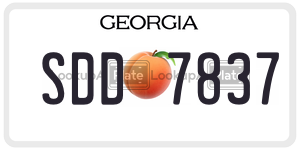 SDD7837  license plate in GA