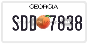 SDD7838  license plate in GA