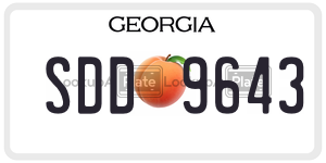 SDD9643  license plate in GA