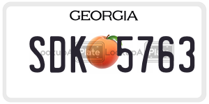 SDK5763  license plate in GA