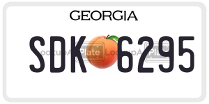 SDK6295  license plate in GA