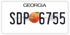 SDP6755  license plate in GA