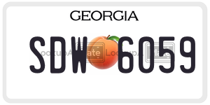 SDW6059 license plate in Georgia