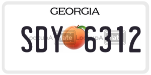 SDY6312 license plate in Georgia