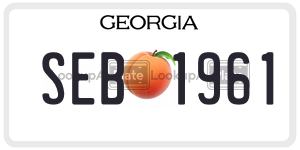 SEB1961 license plate in Georgia