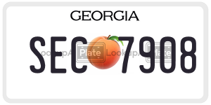 SEC7908 license plate in Georgia
