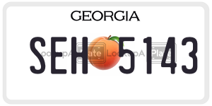 SEH5143 license plate in Georgia