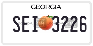 SEI3226  license plate in GA