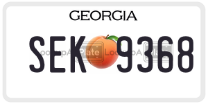 SEK9368  license plate in GA