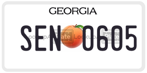 SEN0605  license plate in GA