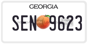 SEN9623  license plate in GA