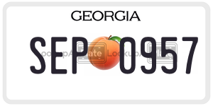 SEP0957 license plate in Georgia