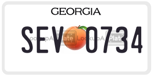 SEV0734  license plate in GA