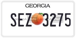 SEZ3275  license plate in GA