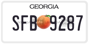 SFB9287  license plate in GA