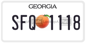 SFQ1118  license plate in GA