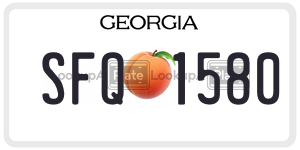 SFQ1580 license plate in Georgia