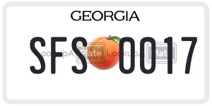 SFS0017 license plate in Georgia