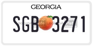 SGB3271  license plate in GA