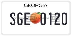 SGE0120  license plate in GA