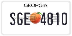 SGE4810  license plate in GA