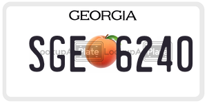 SGE6240  license plate in GA