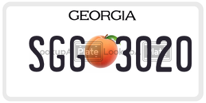 SGG3020  license plate in GA