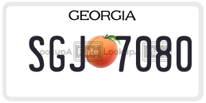 SGJ7080 license plate in Georgia
