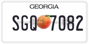 SGQ7082  license plate in GA