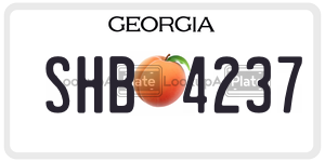 SHB4237  license plate in GA
