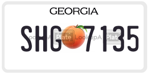 SHG7135 license plate in Georgia