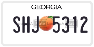 SHJ5312  license plate in GA
