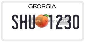 SHU1230 license plate in Georgia