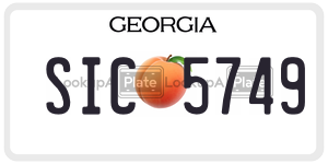 SIC5749  license plate in GA