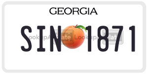 SIN1871  license plate in GA