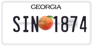 SIN1874  license plate in GA