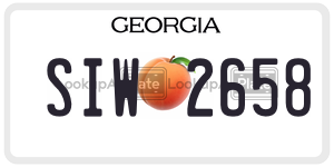 SIW2658 license plate in Georgia