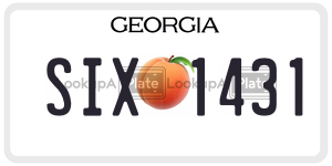 SIX1431  license plate in GA