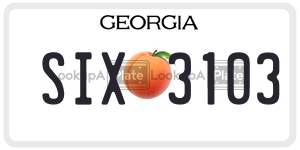SIX3103 license plate in Georgia