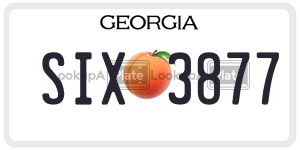 SIX3877 license plate in Georgia