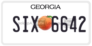 SIX6642  license plate in GA