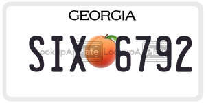 SIX6792  license plate in GA