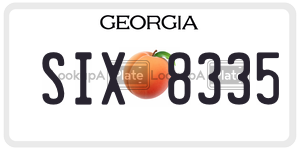 SIX8335 license plate in Georgia