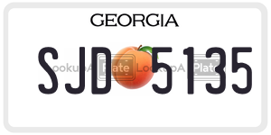 SJD5135  license plate in GA