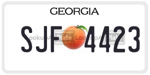 SJF4423  license plate in GA