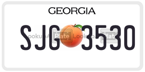 SJG3530  license plate in GA
