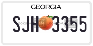 SJH3355 license plate in Georgia