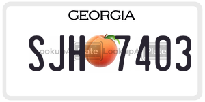 SJH7403  license plate in GA