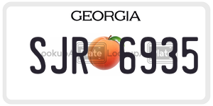 SJR6935  license plate in GA