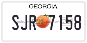 SJR7158  license plate in GA